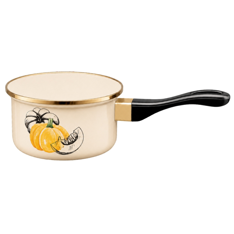 Rondel emaliowany z rączką BASSO 14cm/0,54L wzór 1